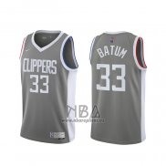 Camiseta Los Angeles Clippers Nicolas Batum NO 33 Earned 2020-21 Gris