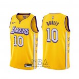 Camiseta Los Angeles Lakers Jared Dudley NO 10 Ciudad 2019-20 Amarillo