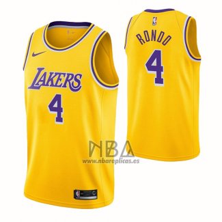 Camiseta Los Angeles Lakers Rajon Rondo NO 4 Icon Amarillo