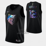 Camiseta Memphis Grizzlies Ja Morant NO 12 Iridescent Logo Negro