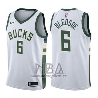 Camiseta Milwaukee Bucks Eric Bledsoe NO 6 Association 2017-18 Blanco