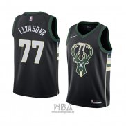 Camiseta Milwaukee Bucks Ersan Llyasova NO 77 Statement 2018 Negro