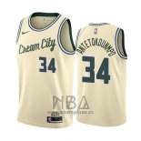 Camiseta Milwaukee Bucks Giannis Antetokounmpo NO 34 Ciudad Crema2