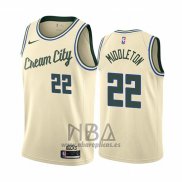 Camiseta Milwaukee Bucks Khris Middleton NO 22 Ciudad Crema