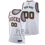 Camiseta Milwaukee Bucks Personalizada 2017-18 Blanco