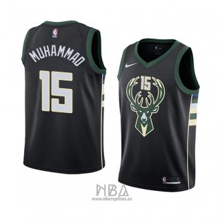 Camiseta Milwaukee Bucks Shabazz Muhammad NO 15 Statement 2018 Negro