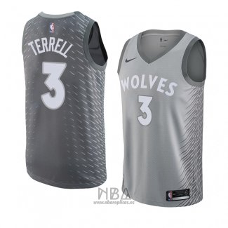 Camiseta Minnesota Timberwolves Jared Terrell NO 3 Ciudad 2018 Gris