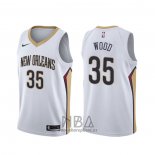 Camiseta New Orleans Pelicans Christian Wood NO 35 Association Blanco