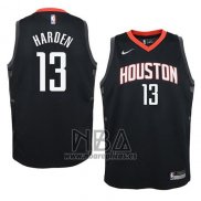 Camiseta Nino Houston Rockets James Harden NO 13 Statement 2017-18 Negro