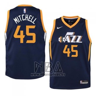 Camiseta Nino Utah Jazz Donovan Mitchell NO 45 Icon 2017-18 Azul