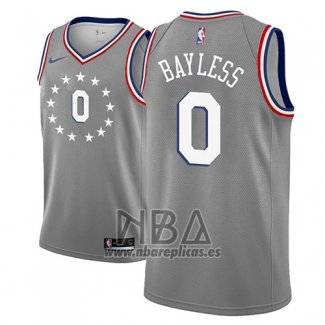 Camiseta Philadelphia 76ers Jerryd Bayless NO 0 Ciudad 2018-19 Gris