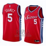 Camiseta Philadelphia 76ers Landry Shamet NO 5 Statement 2018 Rojo