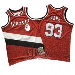 Camiseta Portland Trail Blazers Bape NO 93 Retro Rojo