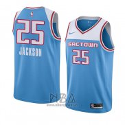 Camiseta Sacramento Kings Justin Jackson NO 25 Ciudad 2018-19 Azul