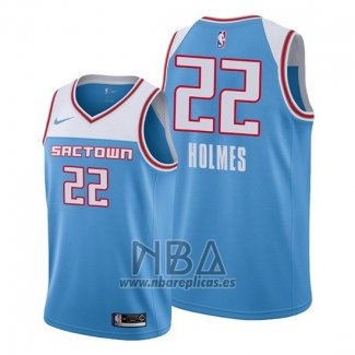 Camiseta Sacramento Kings Richaun Holmes NO 22 Ciudad Azul