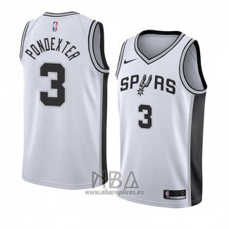 Camiseta San Antonio Spurs Quincy Pondexter NO 3 Association 2018 Blanco