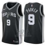 Camiseta San Antonio Spurs Tony Parker NO 9 Icon 2017-18 Negro