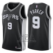 Camiseta San Antonio Spurs Tony Parker NO 9 Icon 2017-18 Negro