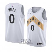 Camiseta Toronto Raptors C.j. Miles NO 0 Ciudad 2018 Blanco