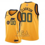 Camiseta Utah Jazz Jordan Clarkson NO 00 Statement Edition Amarillo