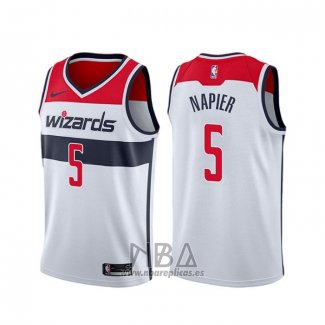 Camiseta Washington Wizards Shabazz Napier NO 5 Association Blanco