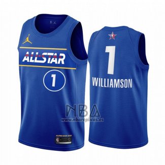 Camiseta All Star 2021 Orleans Pelicans Zion Williamson NO 1 Azul