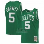 Camiseta Boston Celtics Kevin Garnett NO 5 Hardwood Classics Throwback Verde