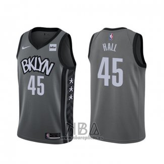 Camiseta Brooklyn Nets Donta Hall NO 45 Statement 2020 Gris