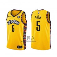 Camiseta Brooklyn Nets Jason Kidd NO 5 Ciudad 2020-21 Amarillo