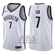 Camiseta Brooklyn Nets Jeremy Lin NO 7 Association 2017-18 Blanco