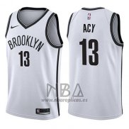 Camiseta Brooklyn Nets Quincy Acy NO 13 Association 2017-18 Blanco