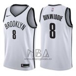 Camiseta Brooklyn Nets Spencer Dinwiddie NO 8 Association 2017-18 Blanco