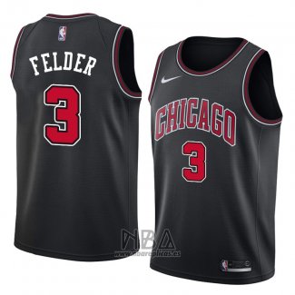 Camiseta Chicago Bulls Kay Felder NO 3 Statement 2018 Negro