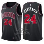 Camiseta Chicago Bulls Lauri Markkanen NO 24 Statement 2017-18 Negro