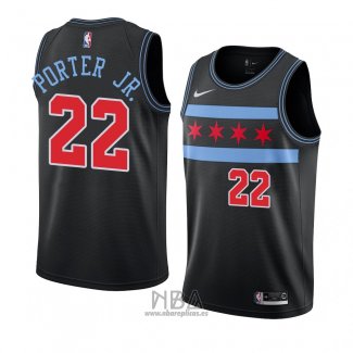 Camiseta Chicago Bulls Otto Porter JR. NO 22 Ciudad 2018-19 Negro