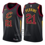 Camiseta Cleveland Cavaliers Kendrick Perkins NO 21 Statement 2017-18 Negro