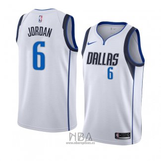 Camiseta Dallas Mavericks Deandre Jordan NO 6 Association 2018-19 Blanco