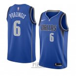 Camiseta Dallas Mavericks Kristaps Porzingis NO 6 Icon 2018 Azul