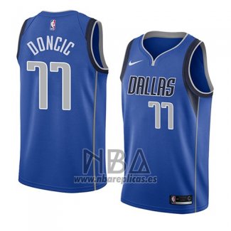 Camiseta Dallas Mavericks Luka Doncic NO 77 Icon 2018 Azul