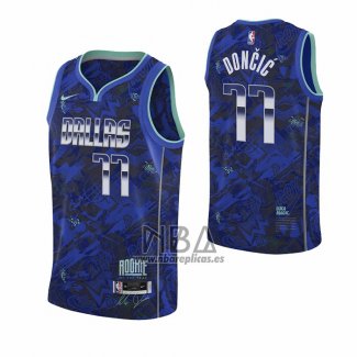 Camiseta Dallas Mavericks Luka Doncic NO 77 MVP Azul