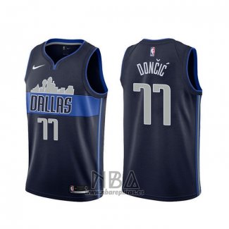 Camiseta Dallas Mavericks Luka Doncic NO 77 Statement Azul