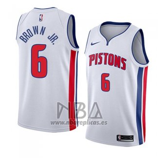 Camiseta Detroit Pistons Bruce Brown Jr. NO 6 Association 2018 Blanco