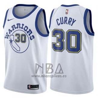 Camiseta Golden State Warriors Stephen Curry NO 30 Blanco 2017-18