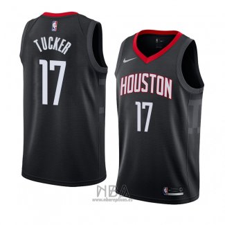 Camiseta Houston Rocketst P.j. Tucker NO 17 Statement 2018 Negro