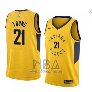 Camiseta Indiana Pacers Thaddeus Young NO 21 Statement 2018 Amarillo