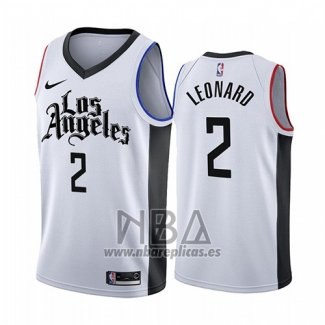 Camiseta Los Angeles Clippers Kawhi Leonard NO 2 Ciudad 2019-20 Blanco