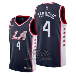 Camiseta Los Angeles Clippers Milos Teodosic NO 4 Ciudad 2019 Azul