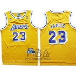 Camiseta Los Angeles Lakers Lebron James NO 23 Amarillo