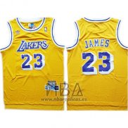 Camiseta Los Angeles Lakers Lebron James NO 23 Amarillo