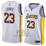 Camiseta Los Angeles Lakers Lebron James NO 23 Association 2018 Blanco